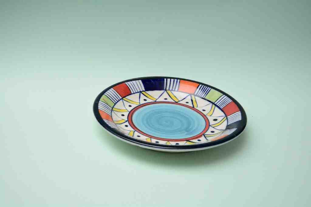 Blue pottery Quarter plate      - Duplicate IMG # 1