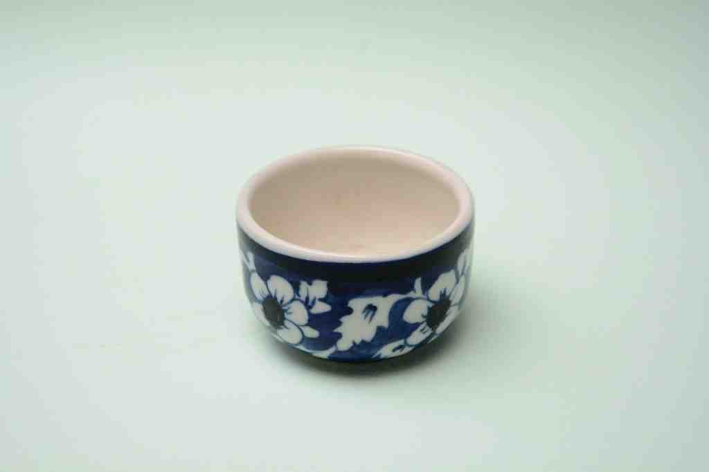 Blue pottery Butter cup     - Duplicate IMG # 1