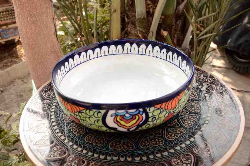  Blue pottery Fruit bowl  - Duplicate IMG # 1