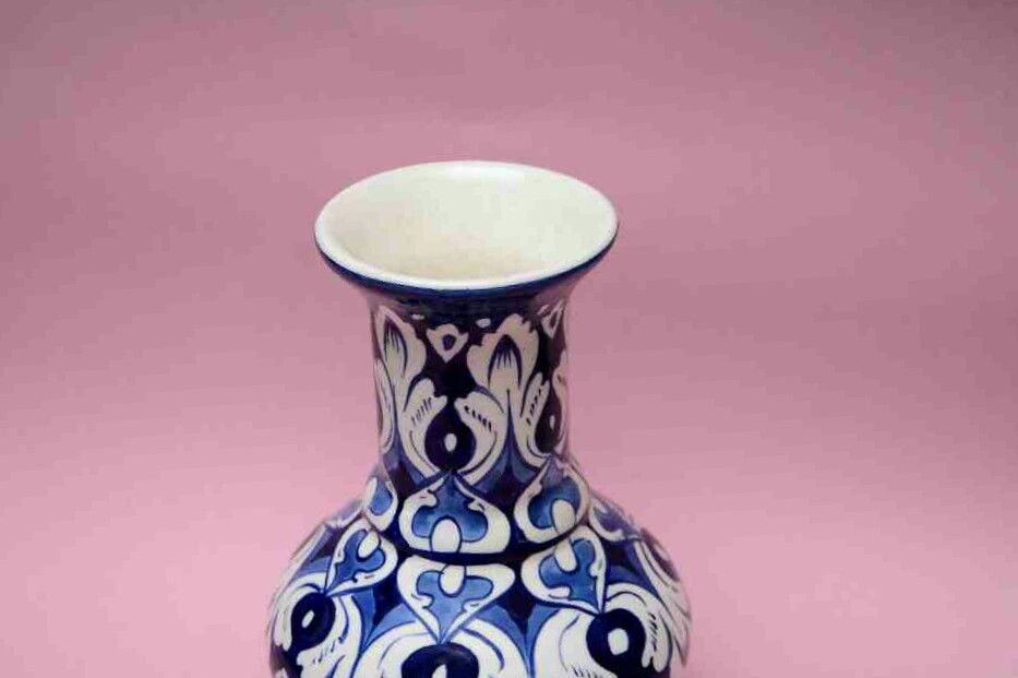 Blue pottery Medium flower vase - Duplicate IMG # 1
