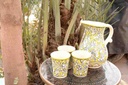 Blue pottery 6 glass water set  - Duplicate IMG # 1