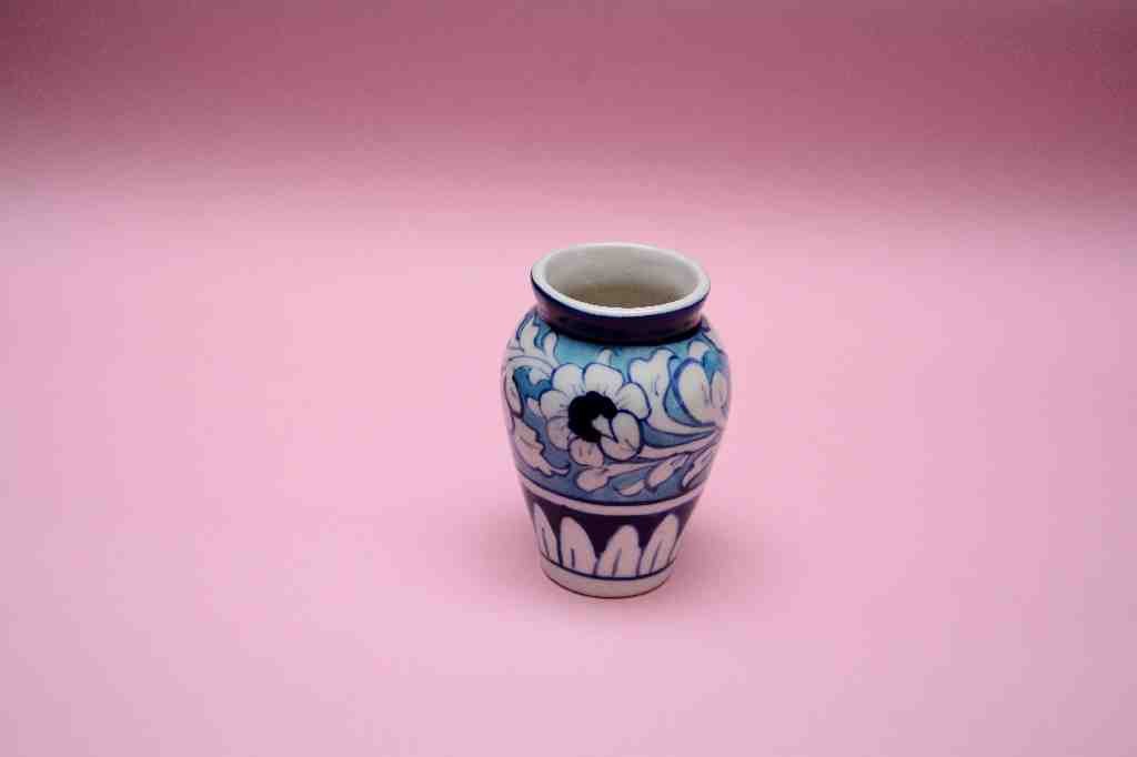 Blue pottery 6 glass water set   - Duplicate IMG # 1