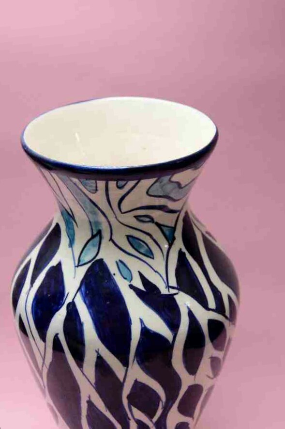 Blue pottery Flower vase - Duplicate IMG # 1