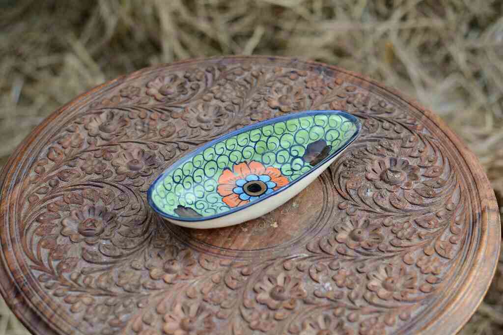 Blue Pottery Oval shape serving dish - Duplicate IMG # 1