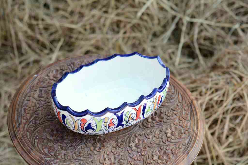Blue pottery Fruit bowl - Duplicate - Duplicate IMG # 1