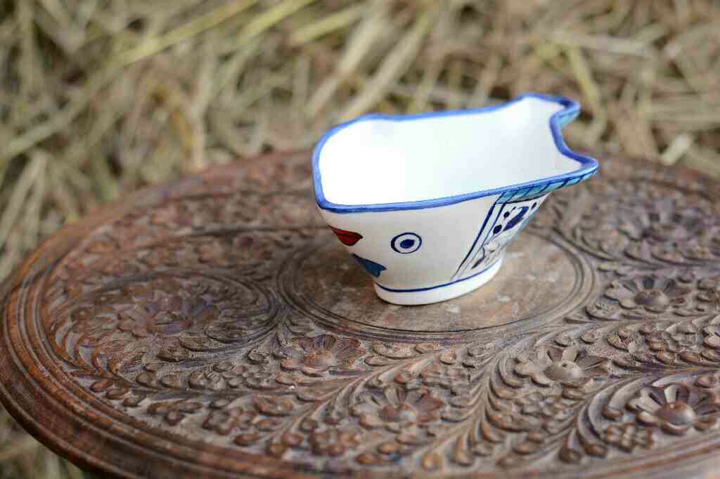 Blue Pottery Fish Design Raita Bowl - Duplicate IMG # 1