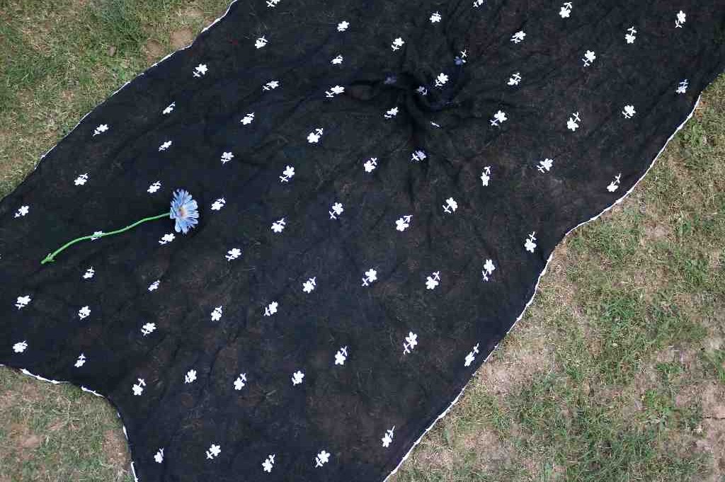 Crinkle crepe Fabric Embroided Dupatta - Duplicate IMG # 1