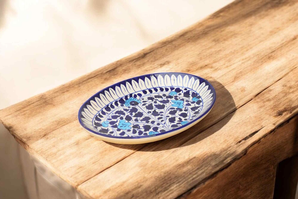 Blue Pottery Rice Dish