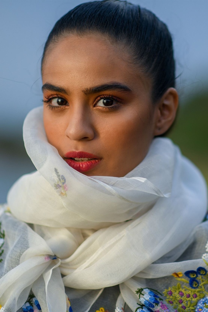 Extra image for Periwinkle Organza Stole