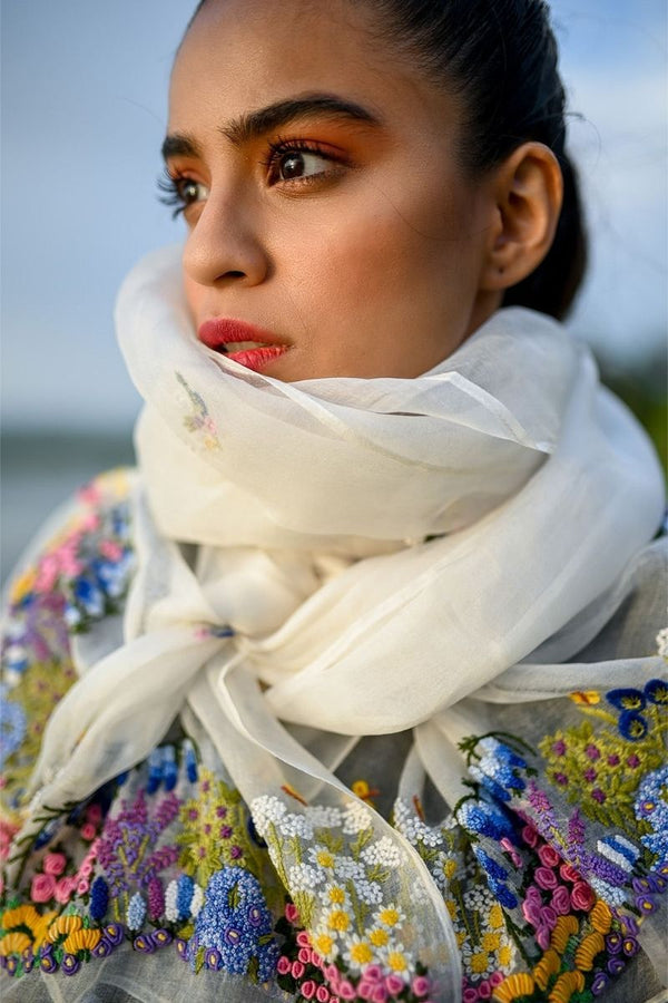 Extra image for Periwinkle Organza Stole