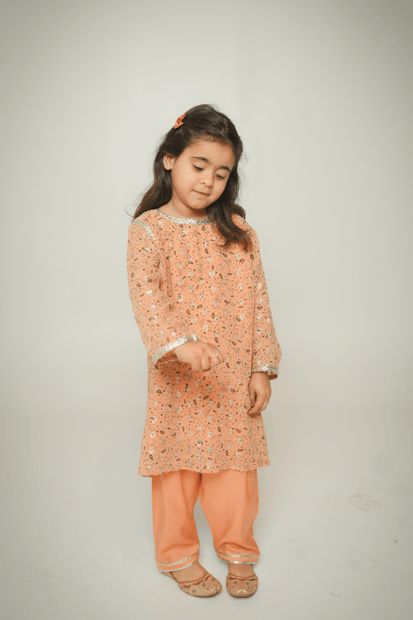 Extra image for Peach Silk Kurta Shalwar