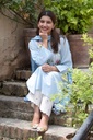 Extra image for Marian Blue Applique Kurta