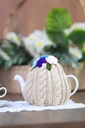 Extra image for Flower Tea Cozy - Light Beige