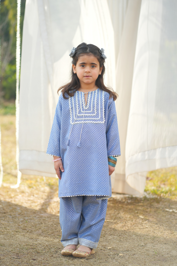 Extra image for Blue Gotta Kurta shalwar