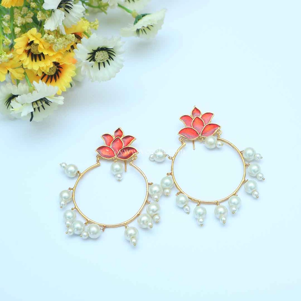 Multi-Color Tops Earrings - Kundan Jewellery