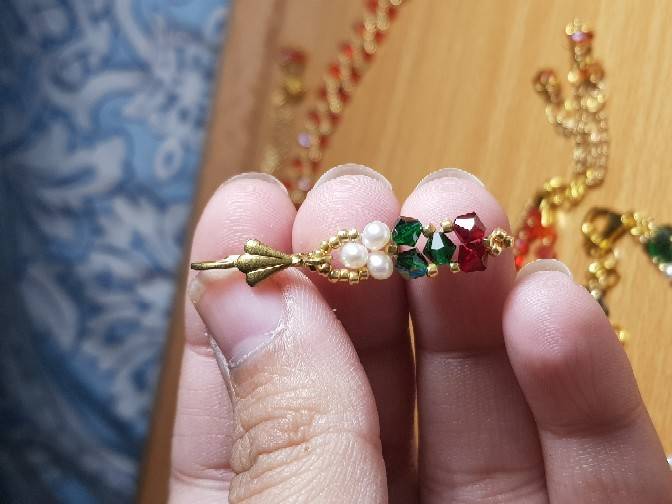 Real pearls and Swarovski earrings IMG # 1