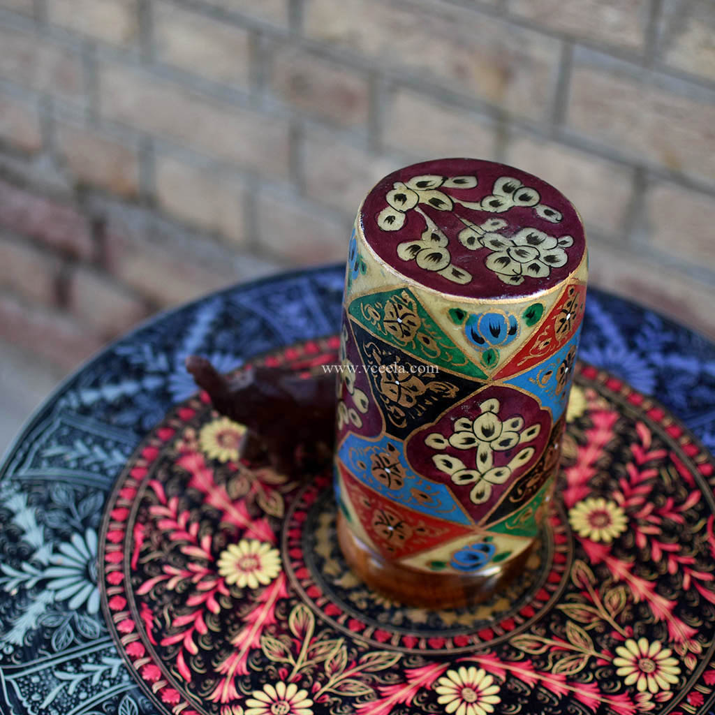 Hand Painted Camel Skin Lamp