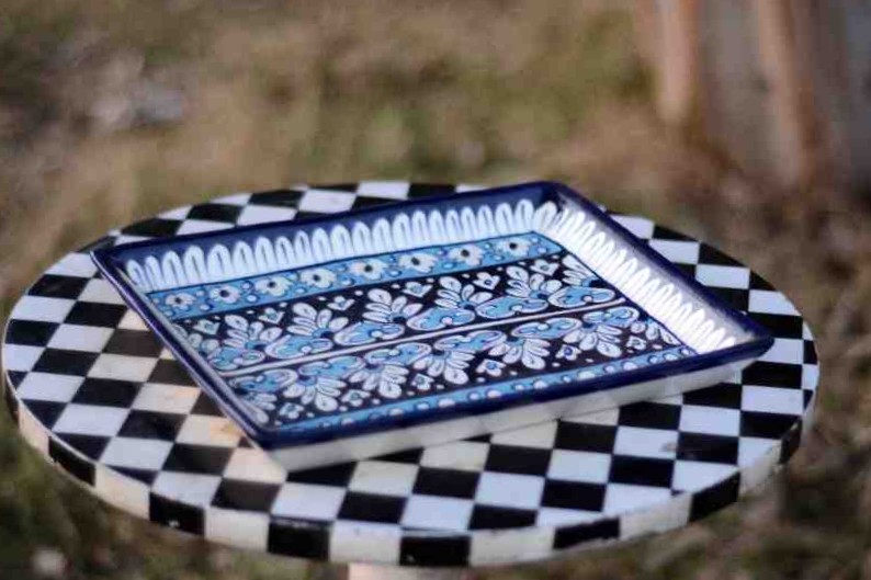 Blue pottery Fruit Dish   IMG # 1