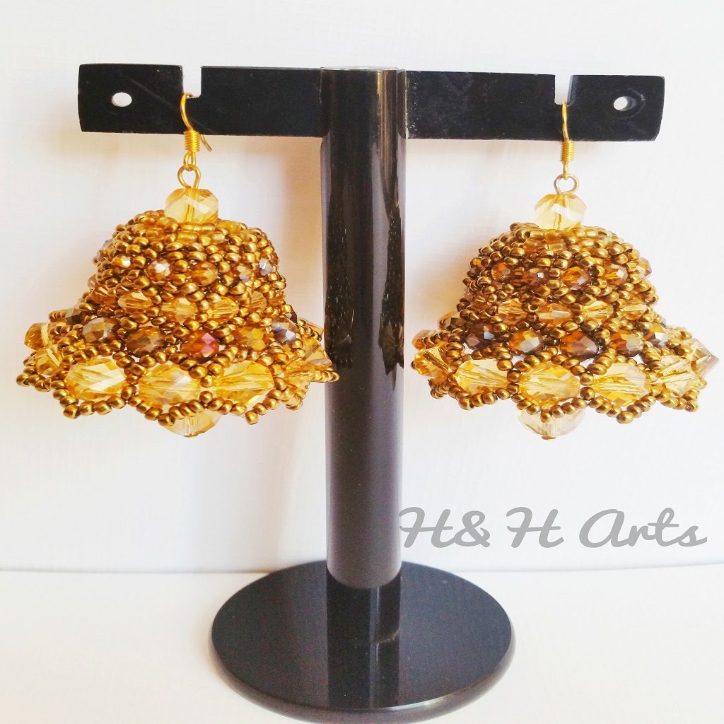 Handmade Beaded Jhumkis