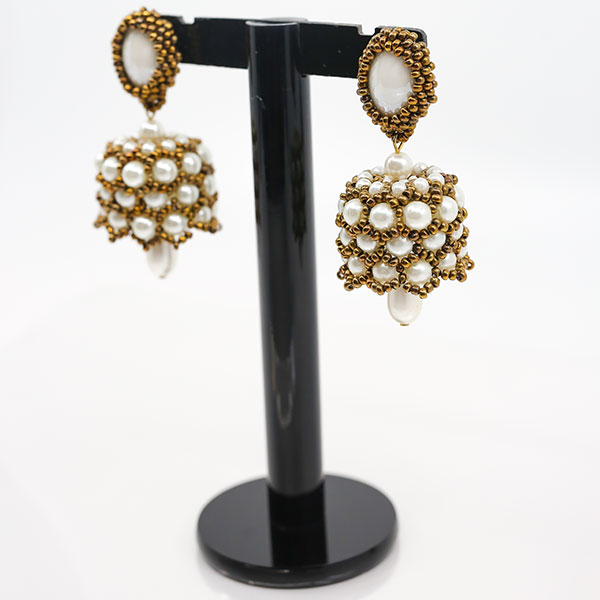 Handmade Beaded Jhumkis