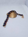 Double toned bracelet with heart lock