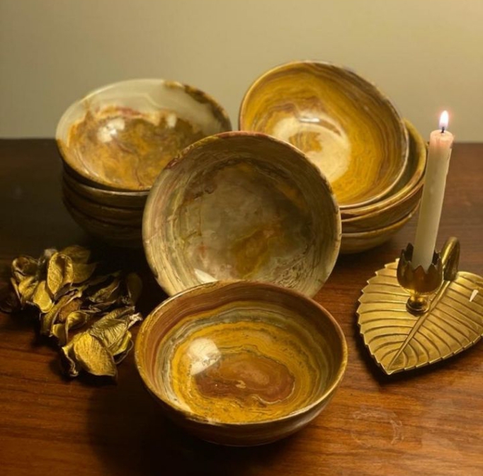Marble onyx bowl
