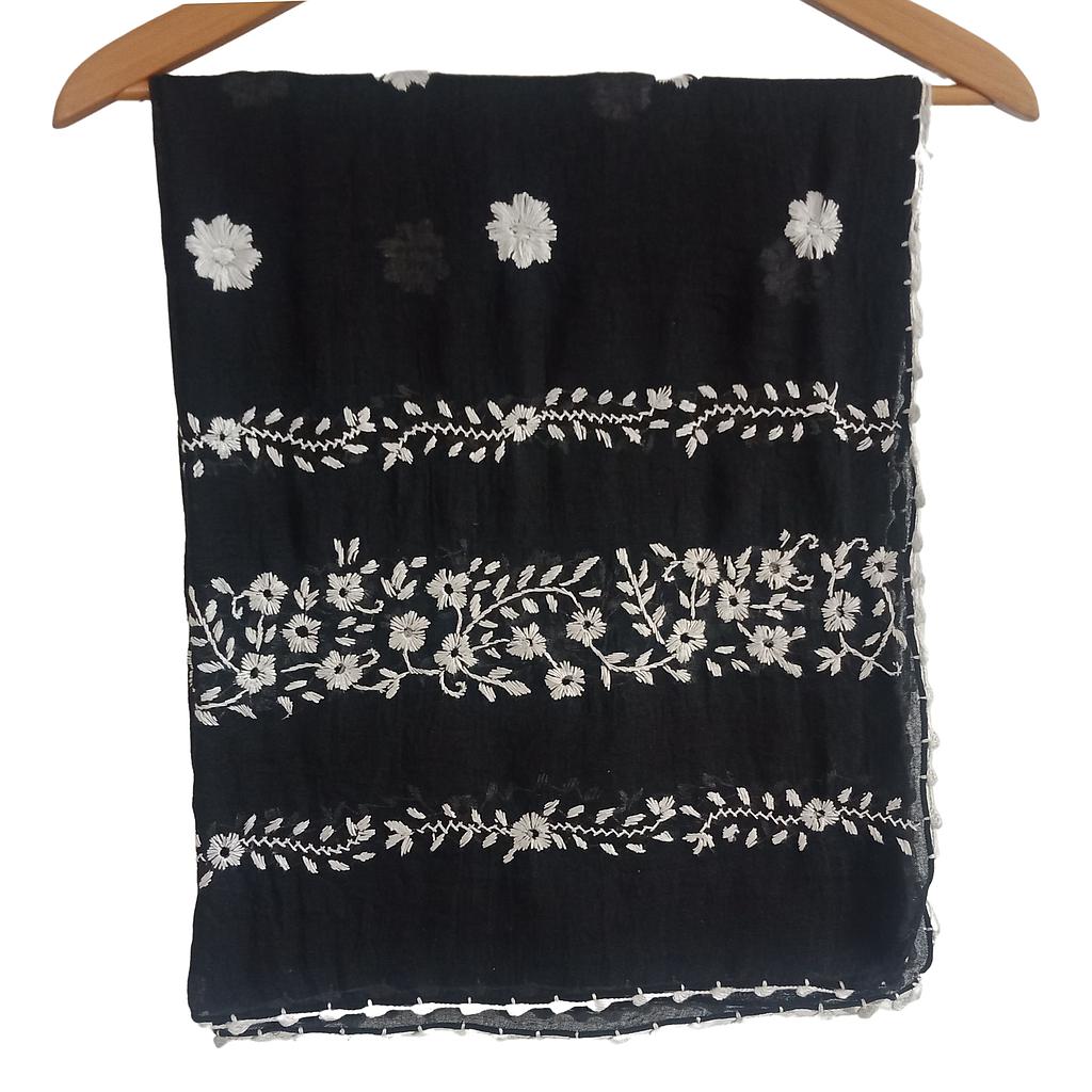 Hand Embroidered Cotton Scarf