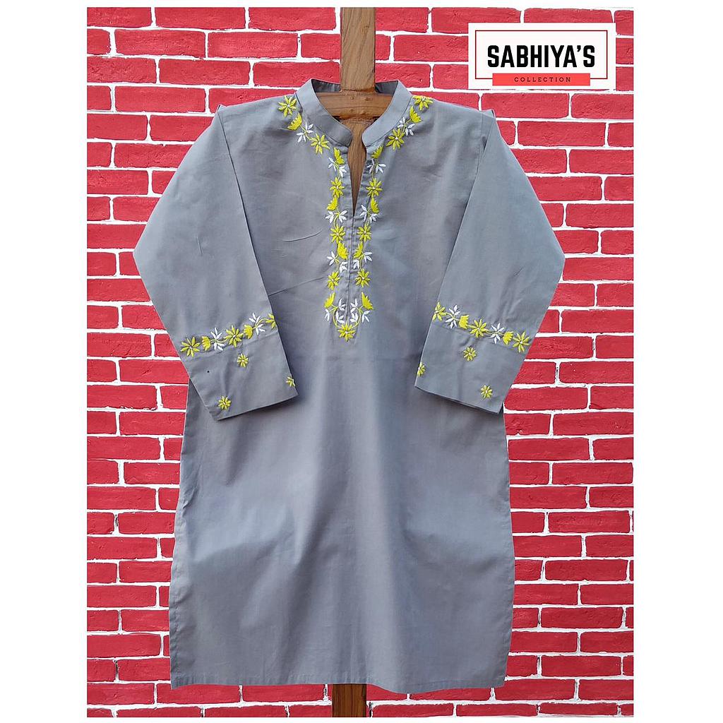Grey Embroidered Shirt