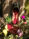 Hand Painted Fruit Basket Leather Khussa