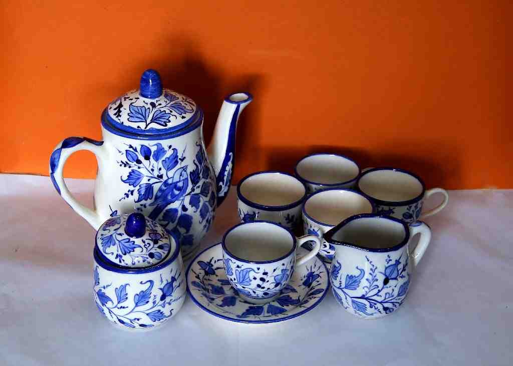 Blue Pottery Tea Set