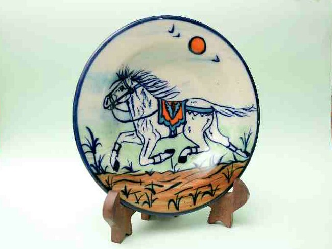 Blue Pottery Decorative Art Plate