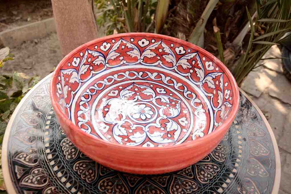 Blue Pottery Large Bowl