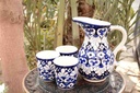 Blue Pottery 6 Glass Water Set