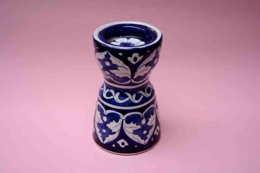 Blue Pottery Candle Stand