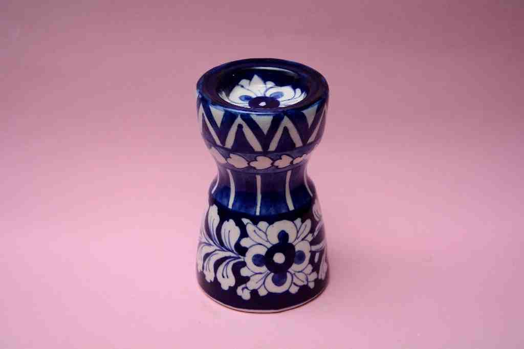 Blue Pottery Candle Stand