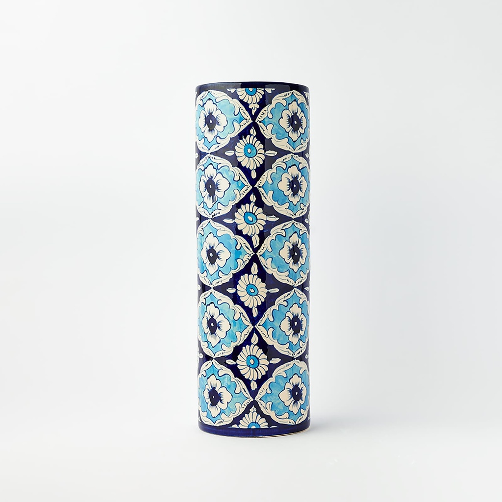 Blue Pottery Cylinder Vase (RB-BC-I)