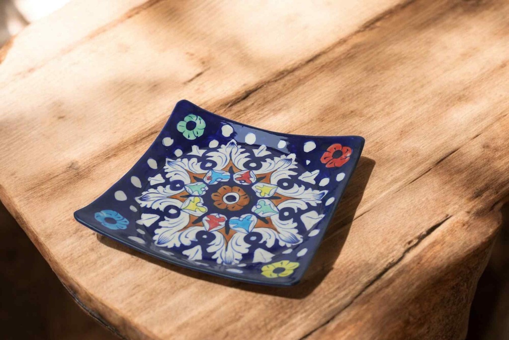 Blue Pottery Square Plate