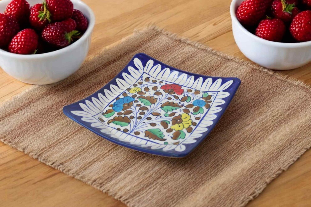 Blue Pottery Square Plate