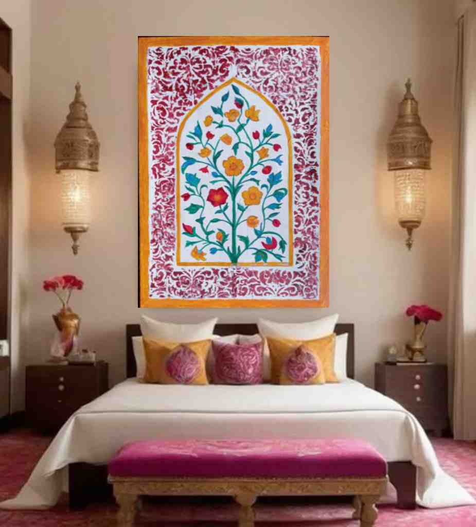 Mughal art on canvas 