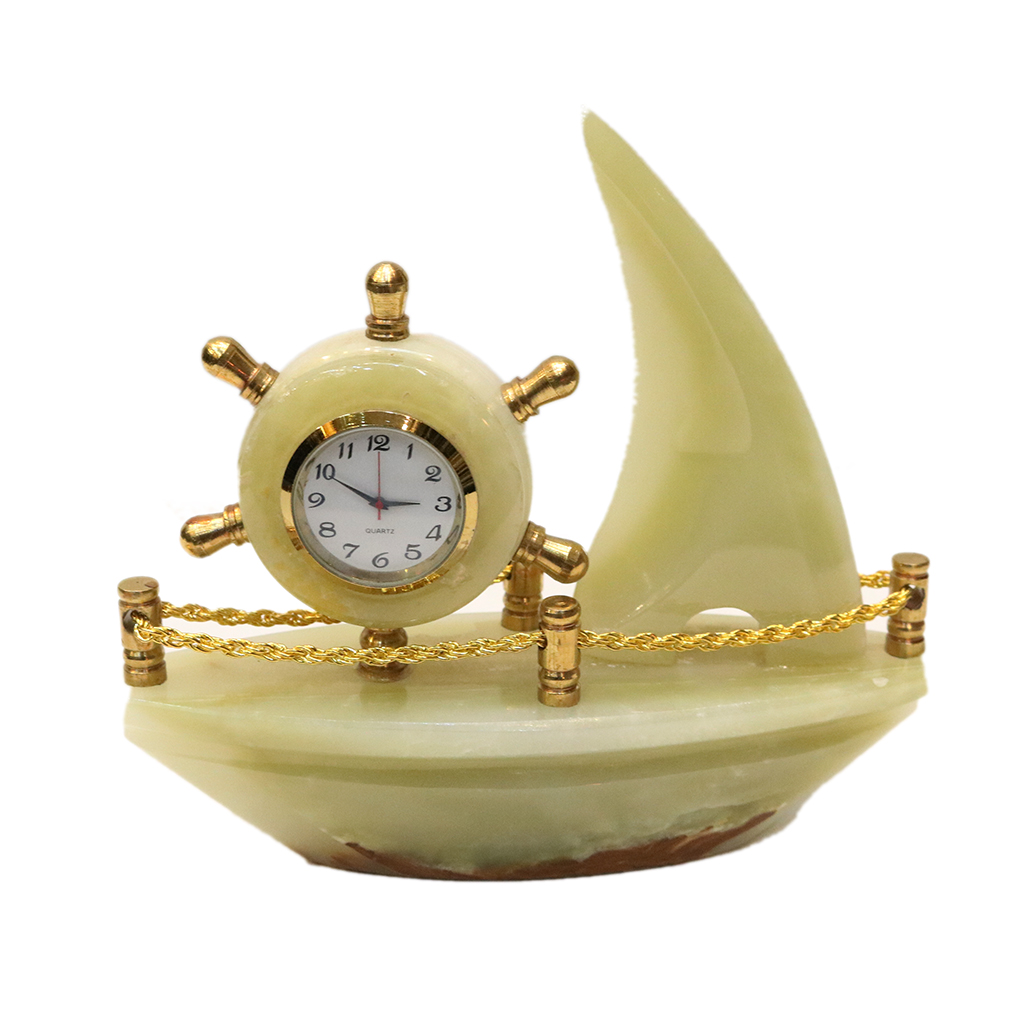 Marble Onyx Ship Style Clock