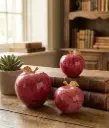 Set of 3 Marble Apples – Red