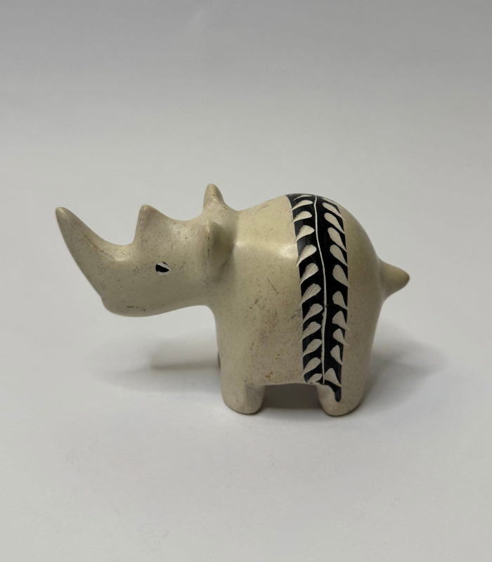 Small White Stone Rhinoceros