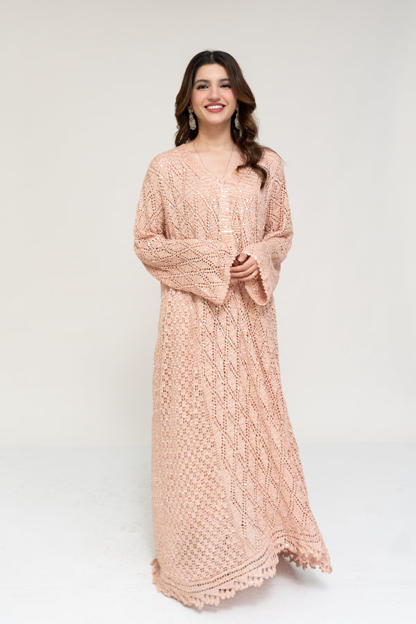 BLUSH CROCHET DRESS