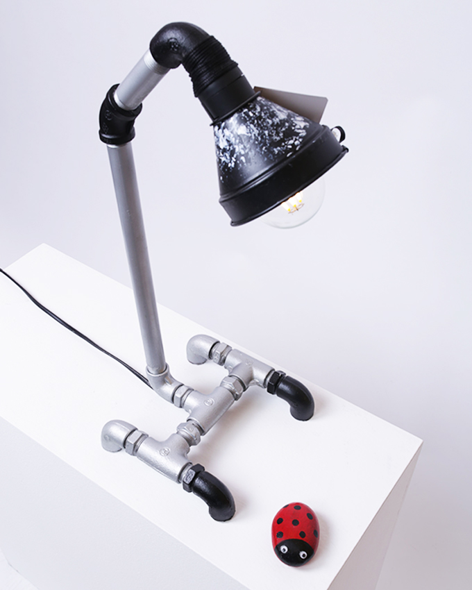 P-Lamp Plumbing Lamp Silver & Black
