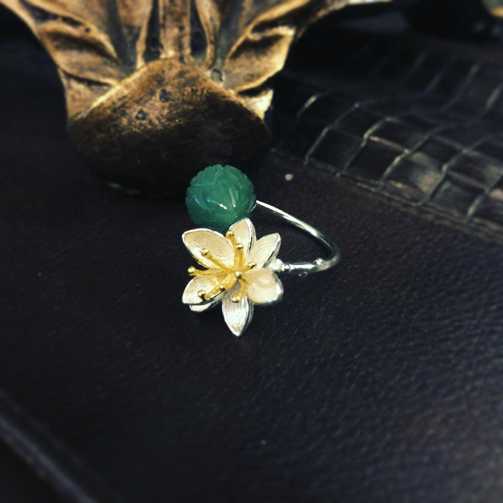 Flower Amber Ring