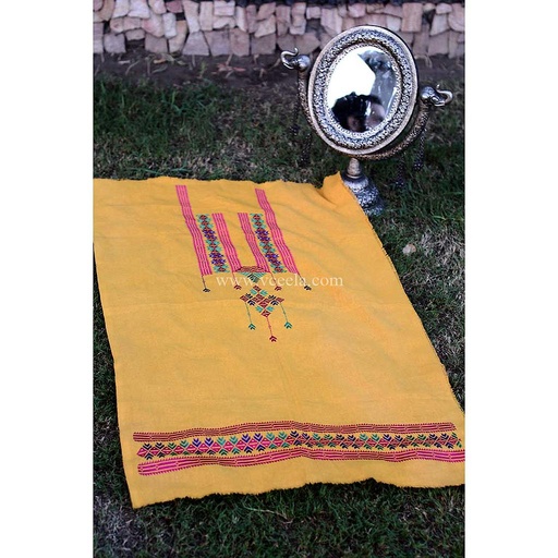 [PK3037-CW-UNS-009370] Embroidered Phulkari Unstitched shirt