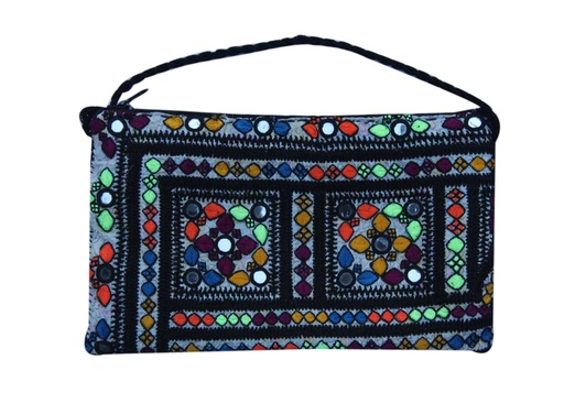 [PK0029-GN-GEN-001245] Sakhar Mirror Work Pouch