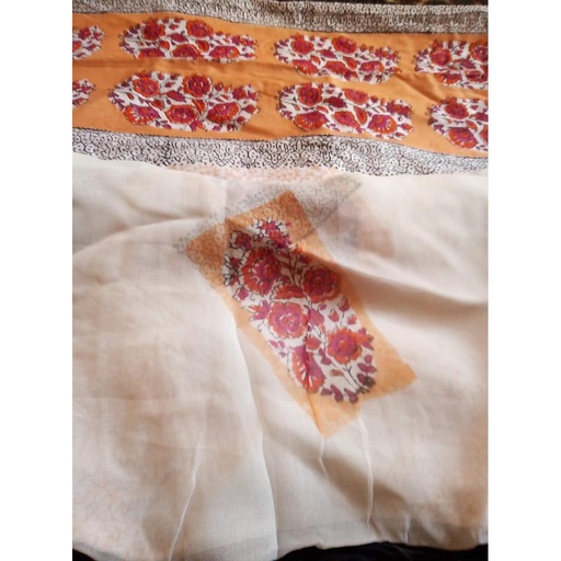 [PK4935-CW-UNS-014687] Unstitched Block Printed 2pc Suit