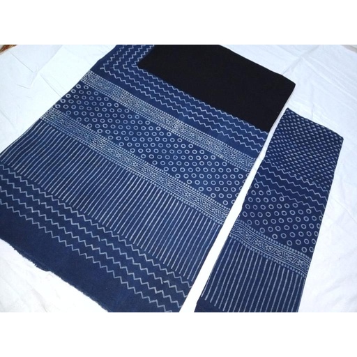 [PK3029-GN-GEN-015038] Ajrak Natural Dye Indigo Multi 2 Piece Suit