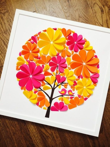 [PK5232-AR-ACR-015589] Flowered Tree Frame